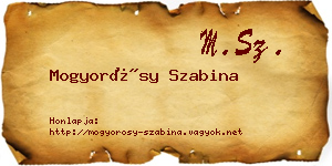 Mogyorósy Szabina névjegykártya